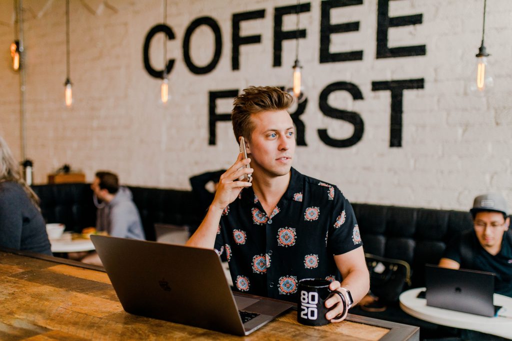 working from Cafe in Bali